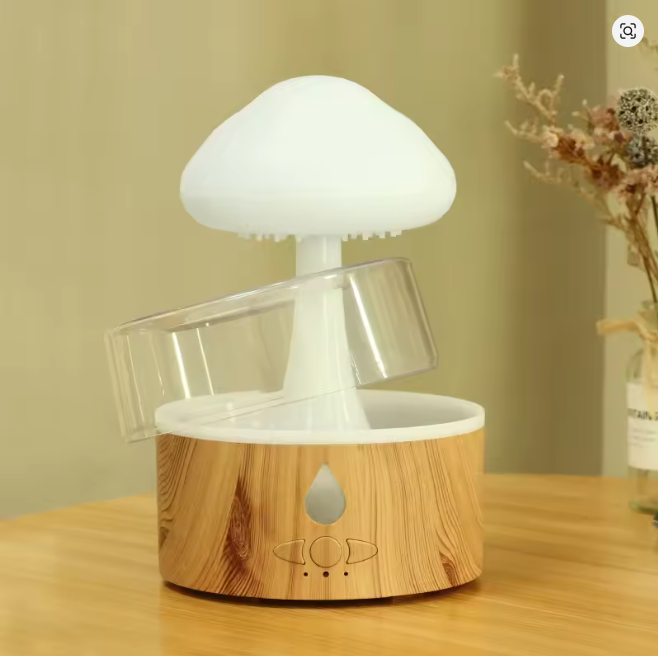 Cloud Rain Ultrasonic Humidifier, Aroma Diffuser, Colorful Light, Yunyu Mushroom