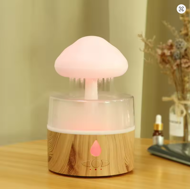Cloud Rain Ultrasonic Humidifier, Aroma Diffuser, Colorful Light, Yunyu Mushroom
