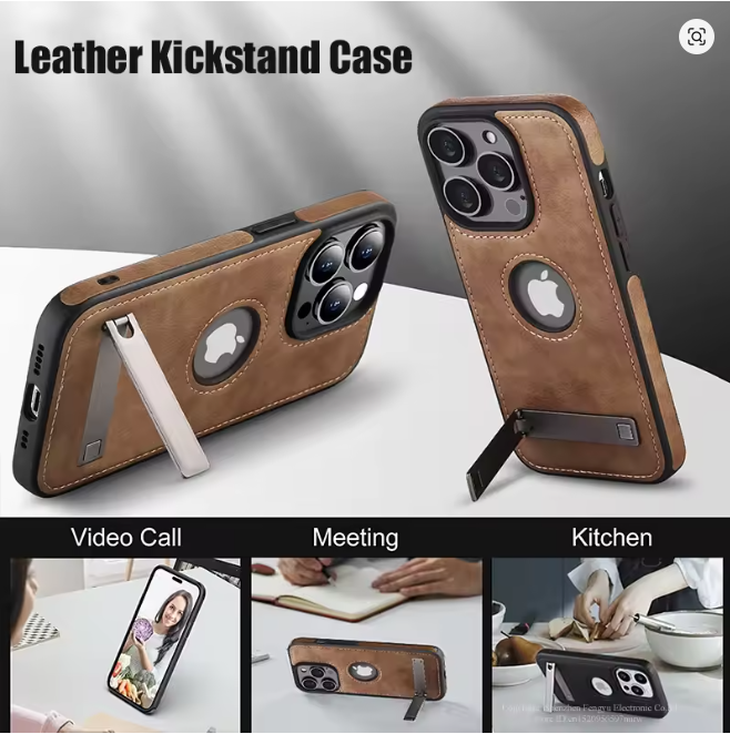 Premium  leather case with stand for iphone