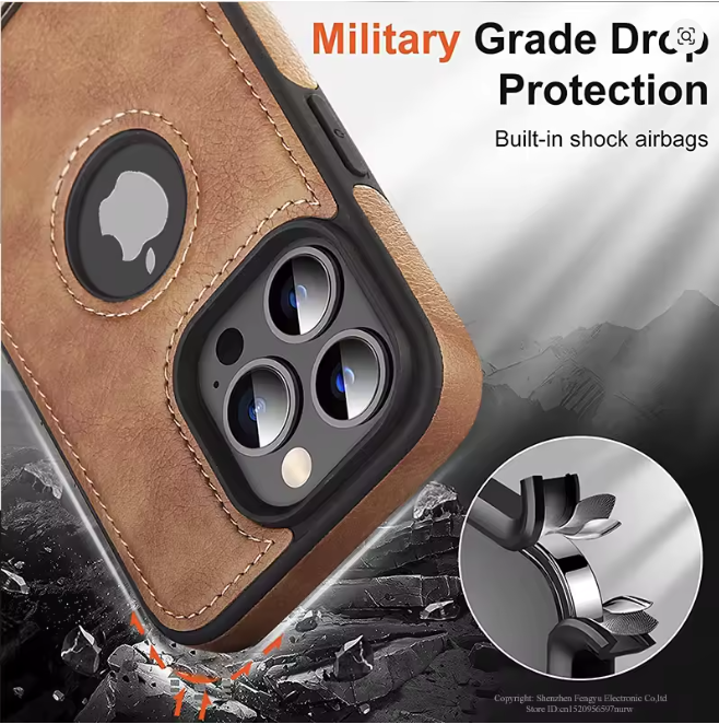 Premium  leather case with stand for iphone