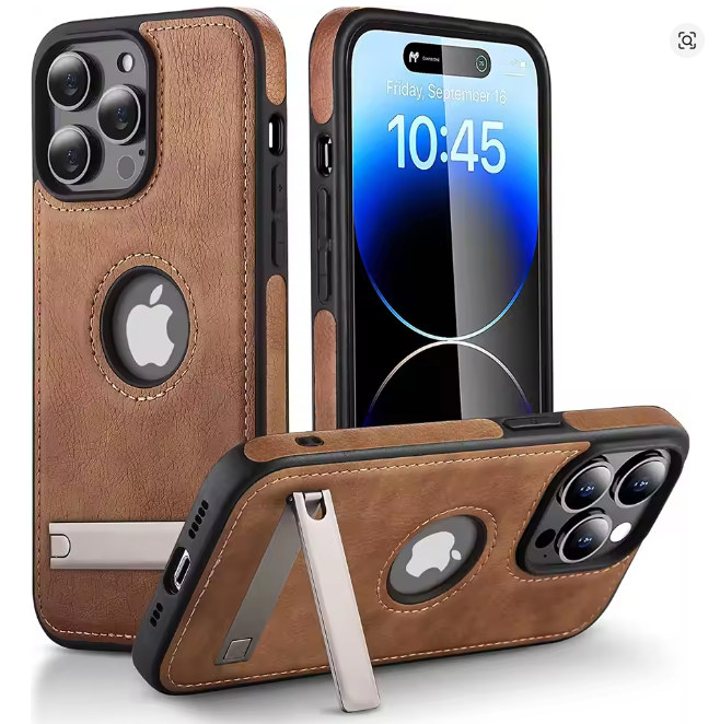 Premium  leather case with stand for iphone