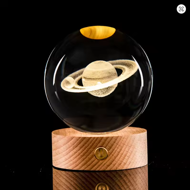 3D Crystal Galaxy Decoration Astronomy Solar System Planets Moon Astronaut Balls LED