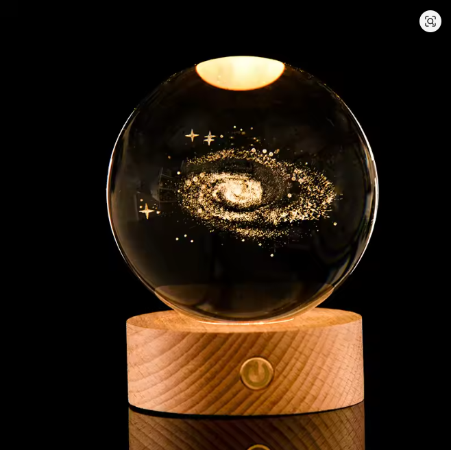 3D Crystal Galaxy Decoration Astronomy Solar System Planets Moon Astronaut Balls LED