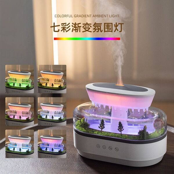 Raindrop Aroma Diffuser with LED Light & Nature Scene – Gadget Wallet BD