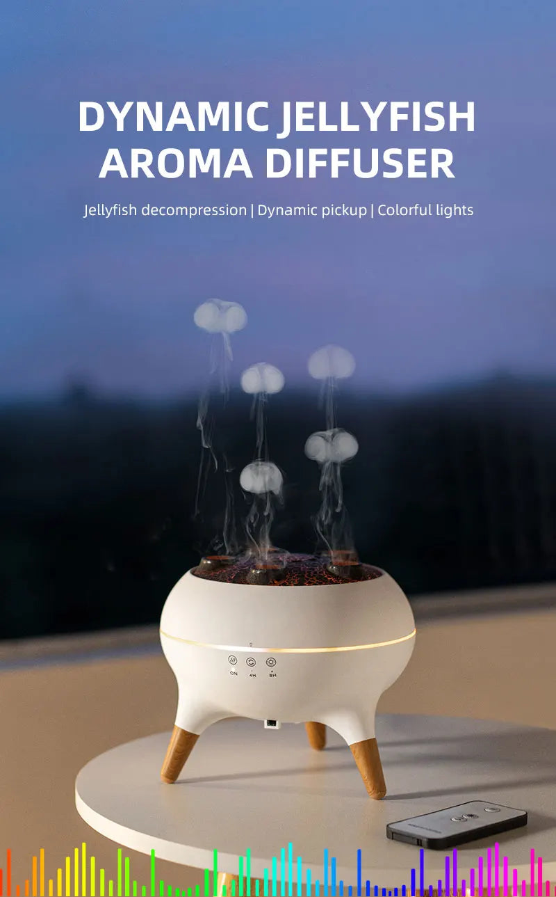 Dynamic Jellyfish Air Humidifier, 250ml Essential Oil Diffuser with Remote Control